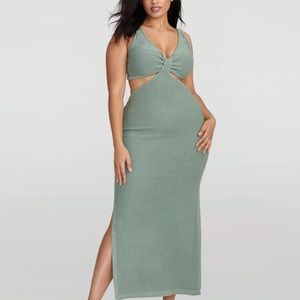 NWT MSRP $130 woman sweater dress / plus size / olive green color